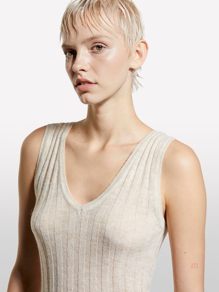 Top de malha branco nata - tops para mulher - Branco Nata | Sisley image number 4